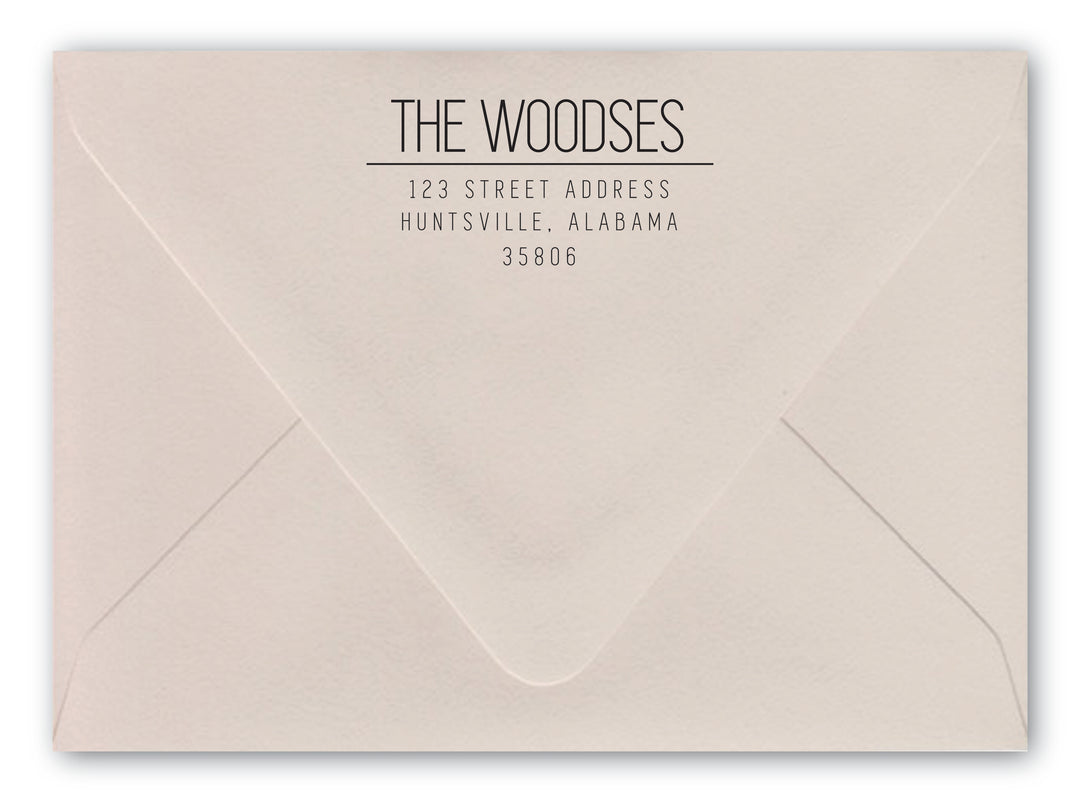 Woods Return Address Stamp