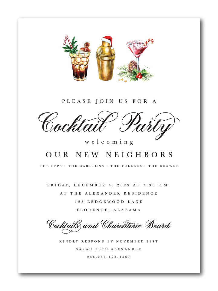 The Christmas Cocktails Christmas Party Invitation