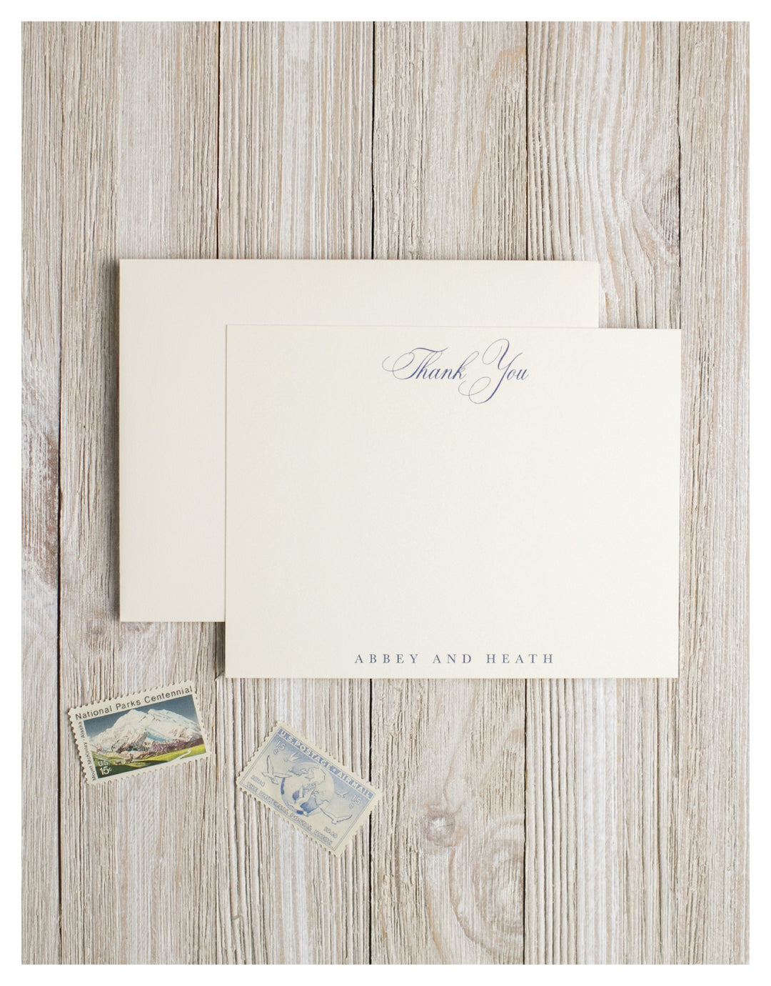 The Script Initials Flat Note Card