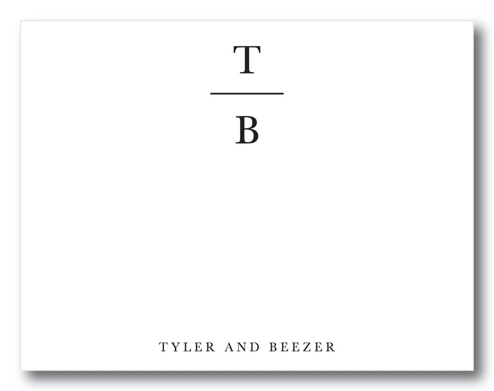 The Vertical Block Initials Flat Note Card