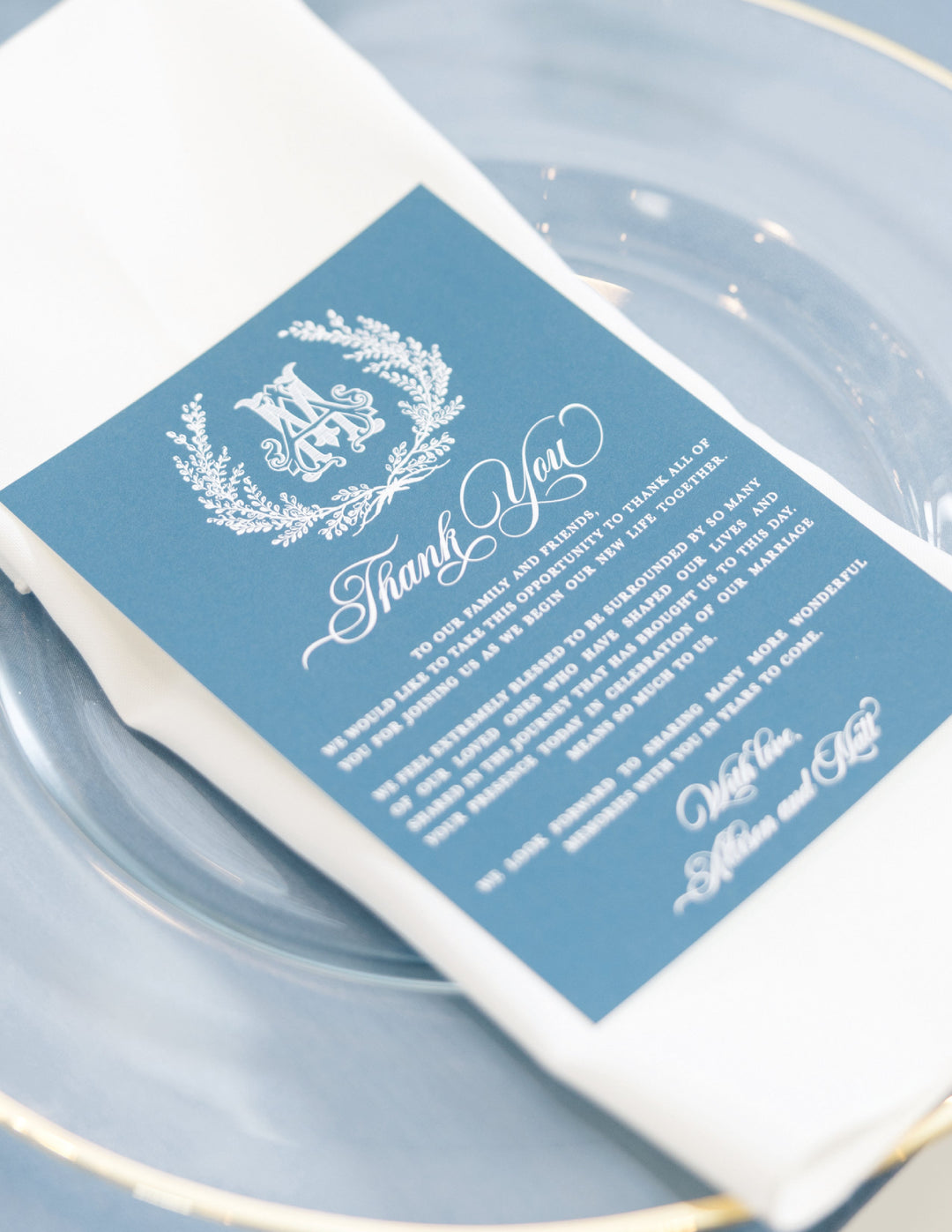The Madeline Menu Card