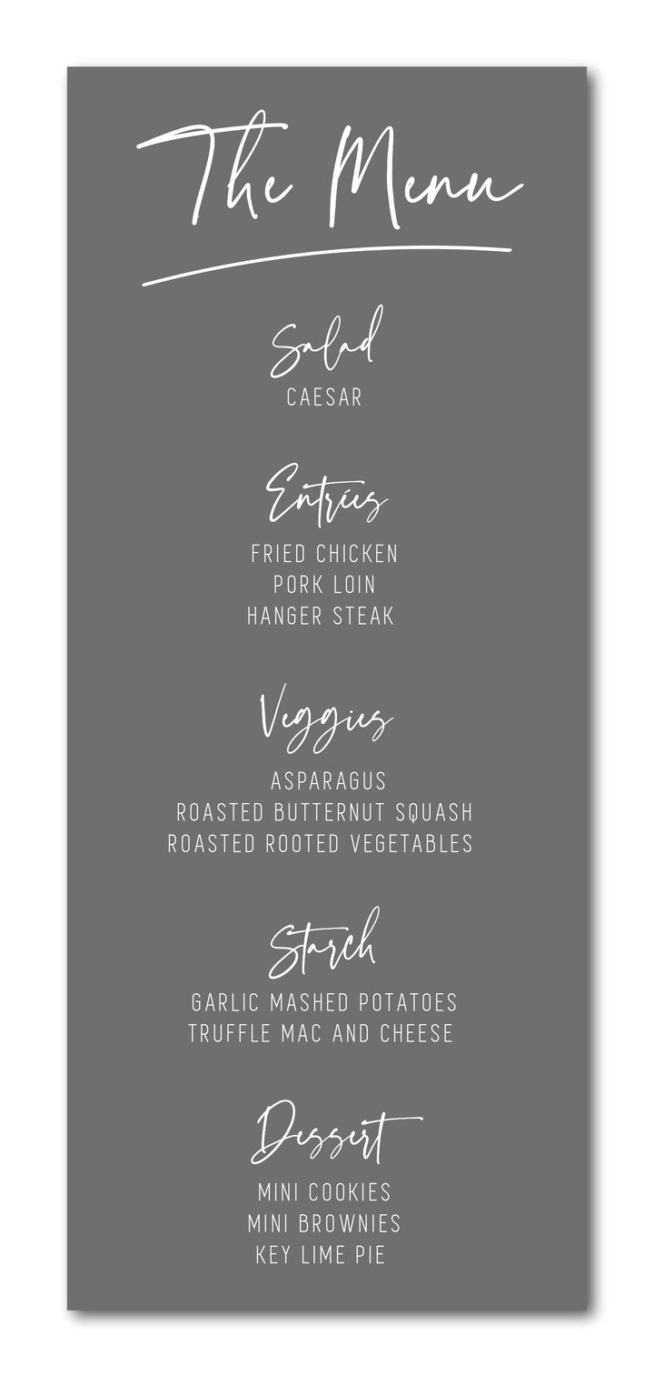 The Hanna Menu Card