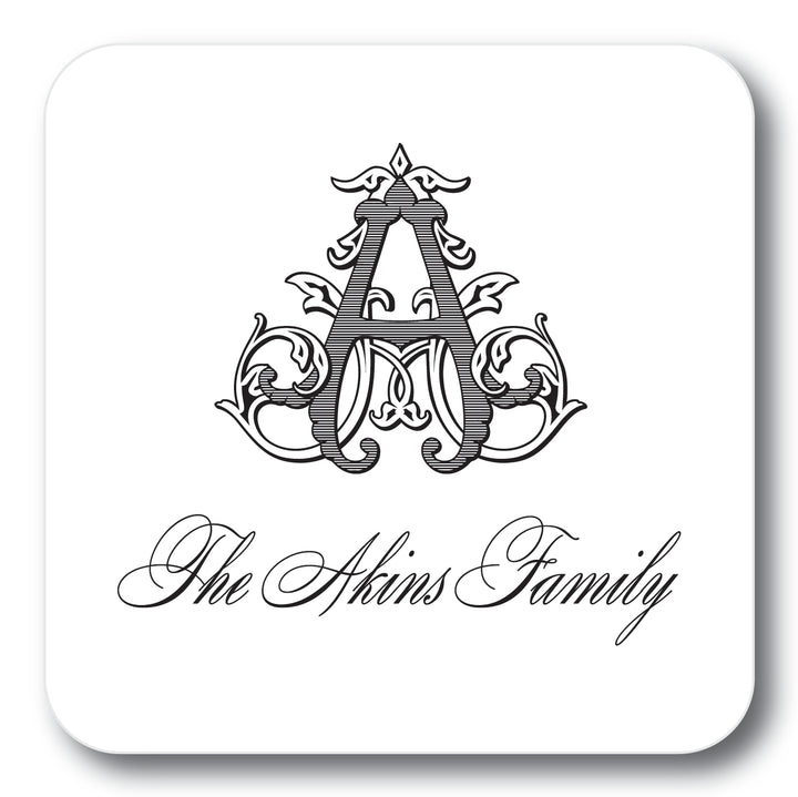 Vine Single Initial Personalized Coaster