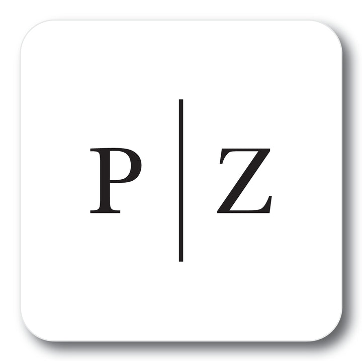 The Horizontal Block Initials Personalized Coaster