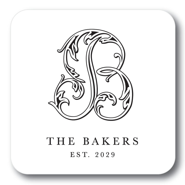 The Vine Single Initial Personalized Coaster