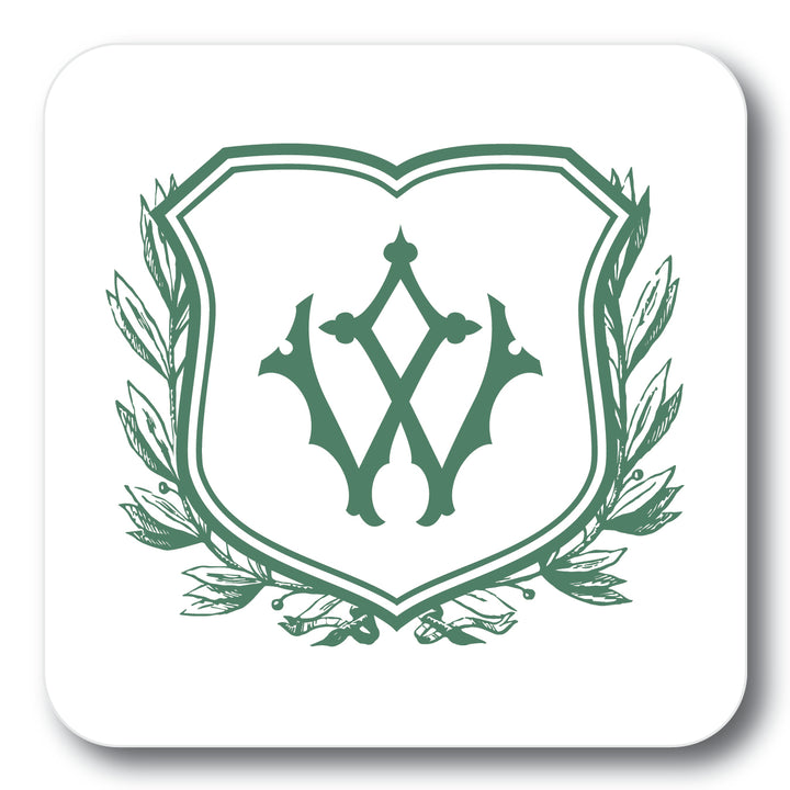 The W Wreath Personalized Coaster