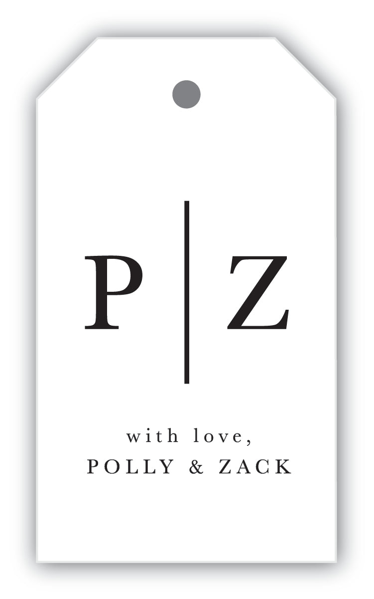 The Horizontal Block Initials Gift Tag