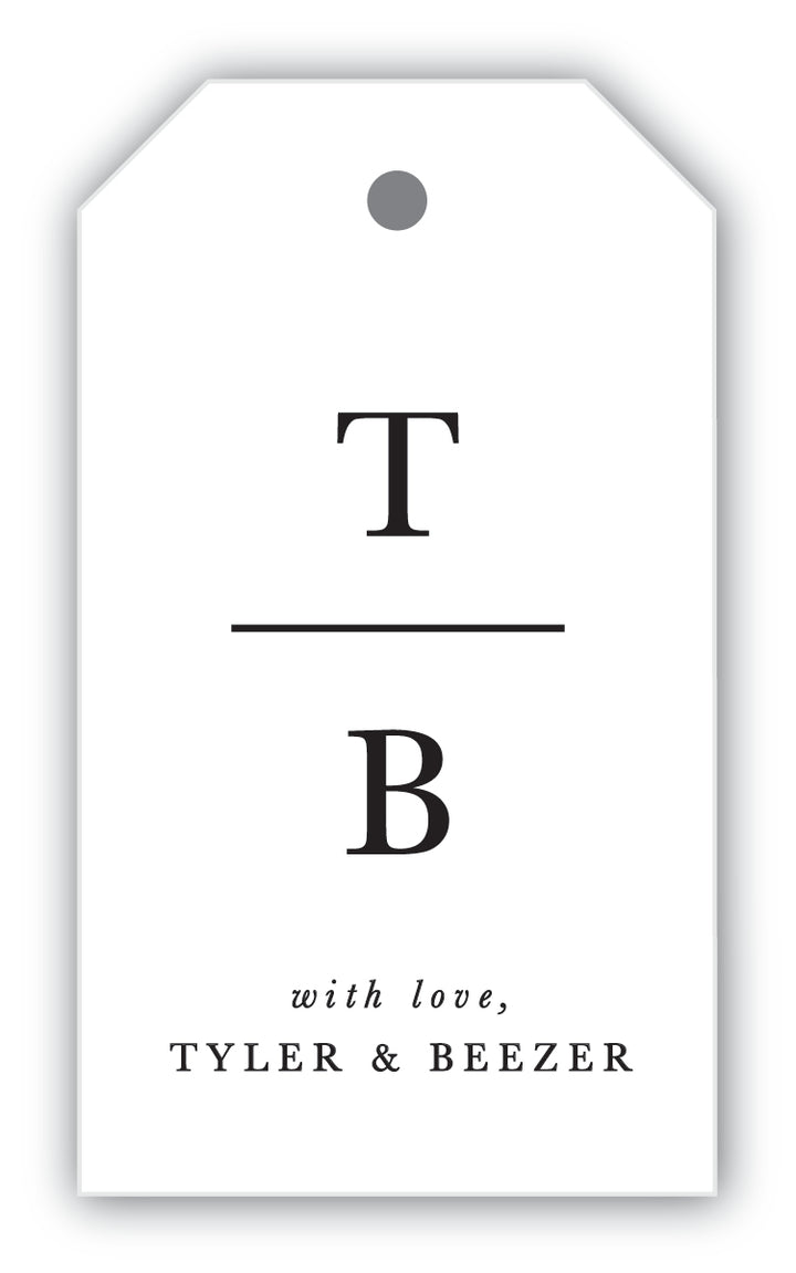 The Vertical Block Initials Gift Tag