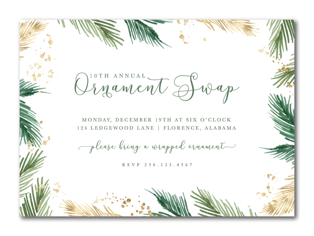 The Pine Needle Christmas Party Invitation