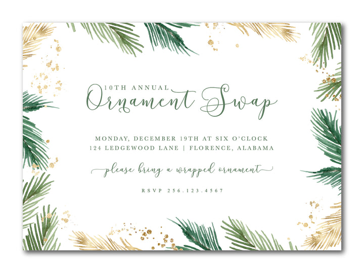 The Pine Needle Christmas Party Invitation