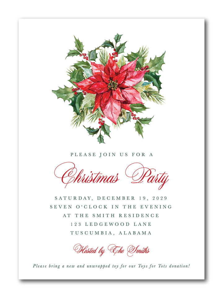 The Poinsettia Christmas Party Invitation