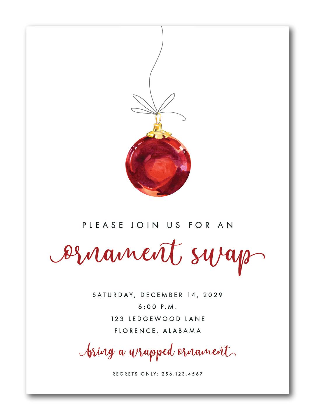 The Red Ornament Christmas Party Invitation