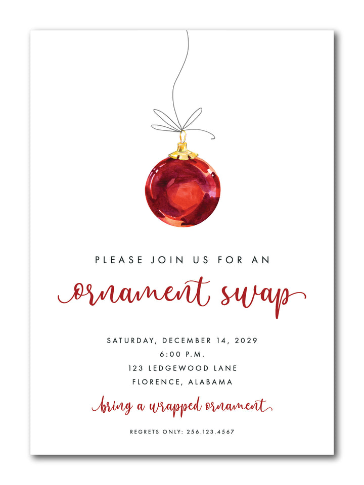 The Red Ornament Christmas Party Invitation