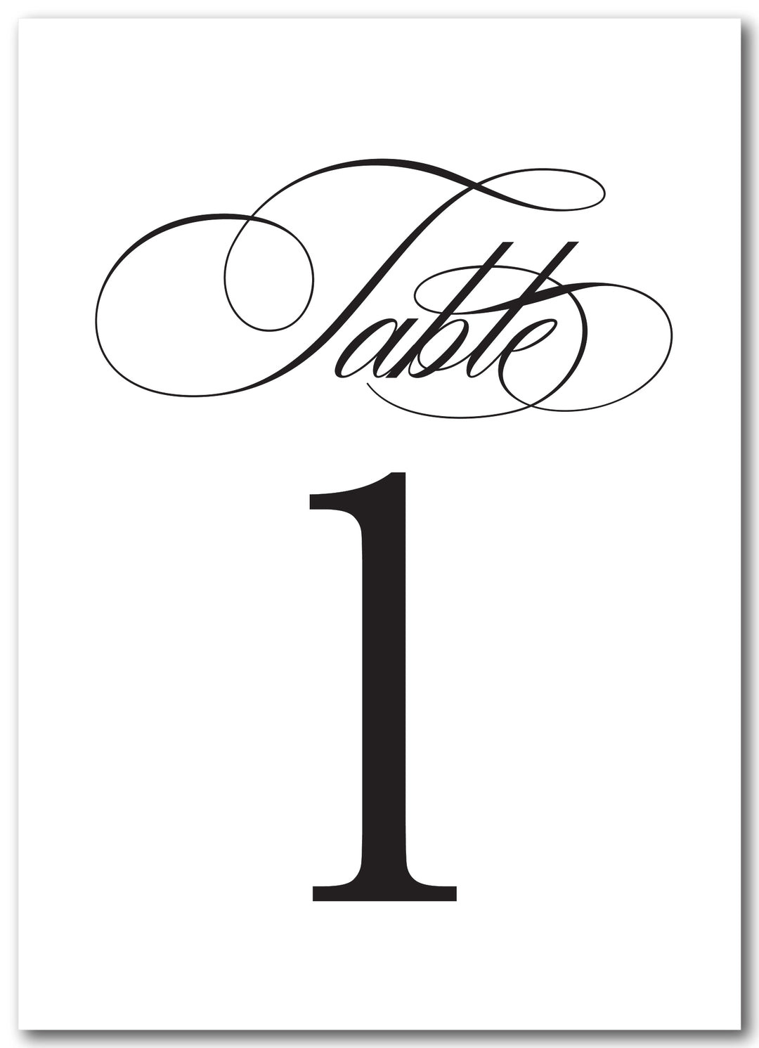 The Carrie Table Number