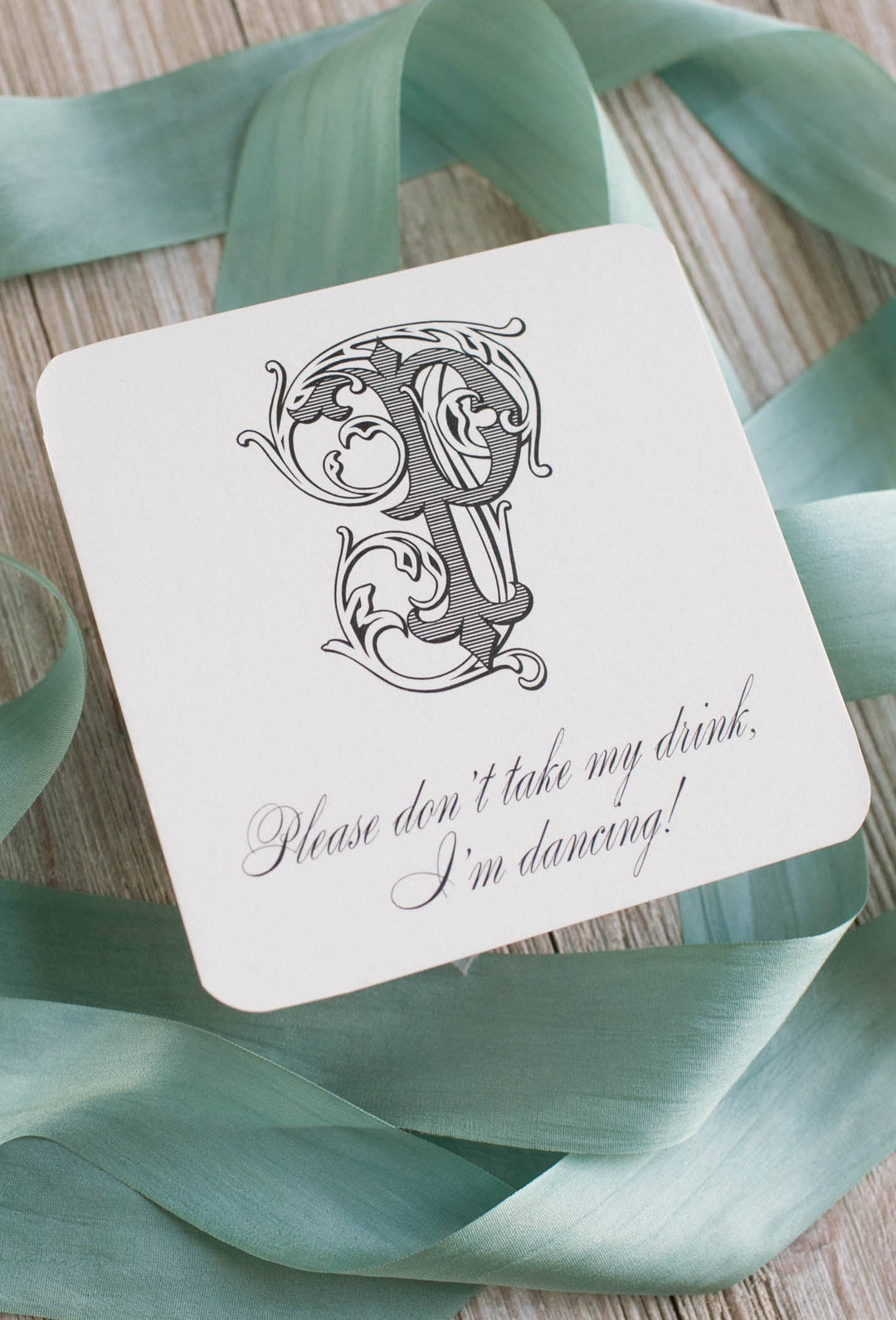 The Single Block Initial Wedding Coaster