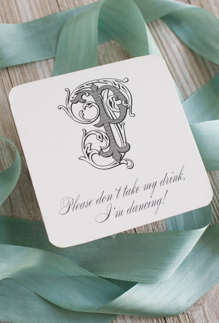 The Single Block Initial Wedding Coaster