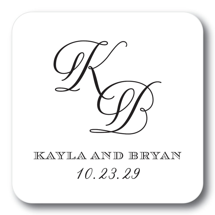 The Script Initials Wedding Coaster