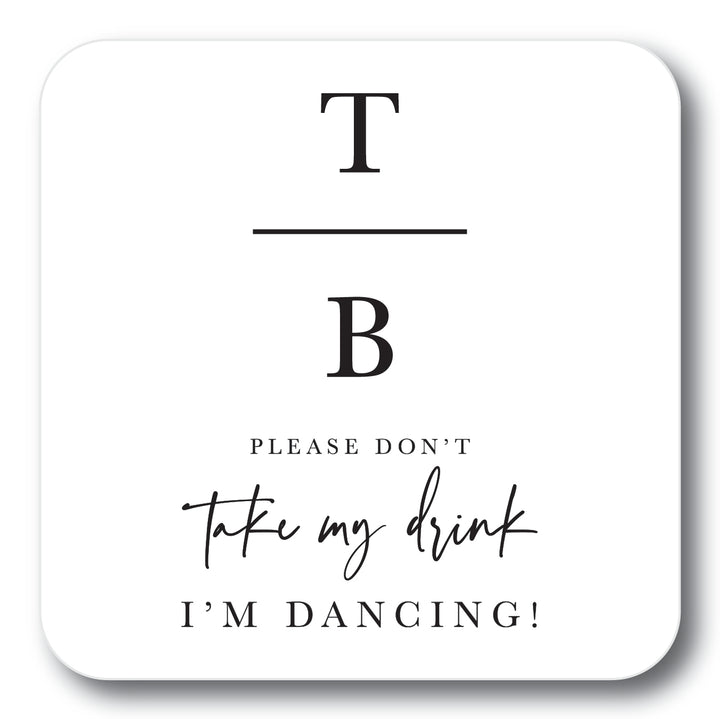 The Vertical Block Initials Wedding Coaster