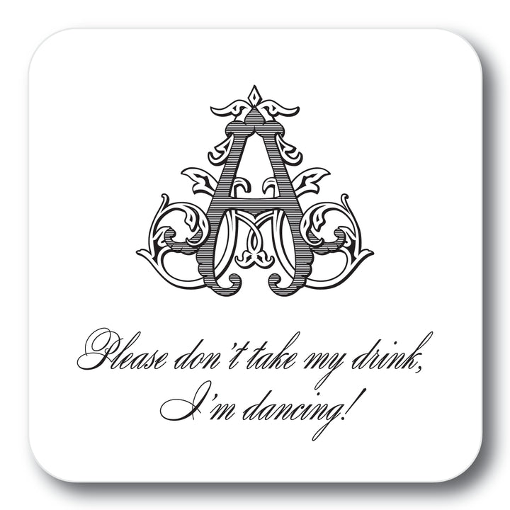 Vintage Vine Single Initial Wedding Coaster